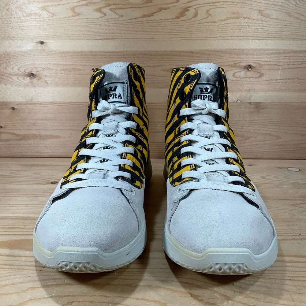 SUPRA Statik Caution Stripe/Bone Lace-Up Shoes Men’s 10.5 Yellow Black 06131-822
